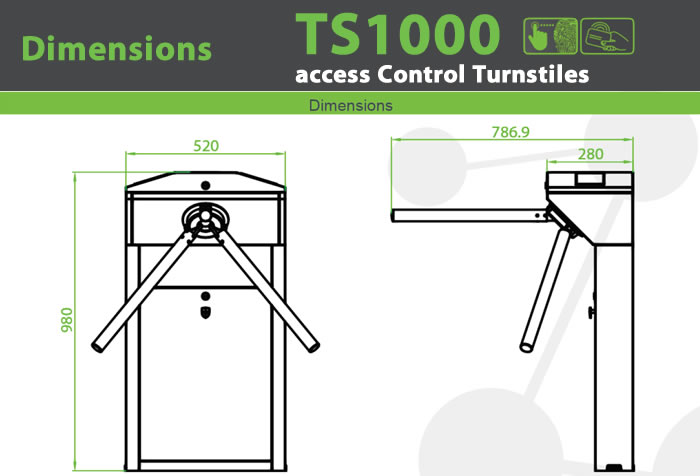 Turnstile TS1000 Access Control and Attendance stand alone product